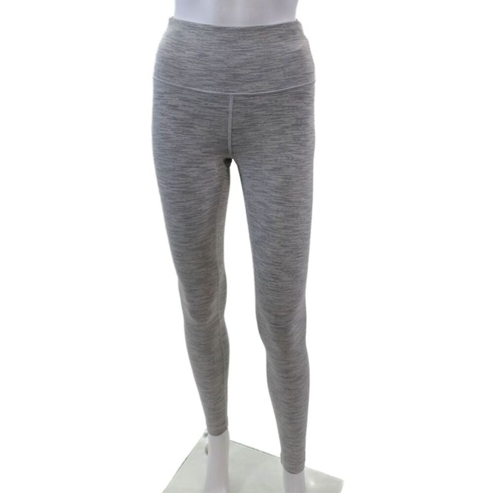 Lululemon Womens Striped Pull On High Rise Leggings White Grey Size 6